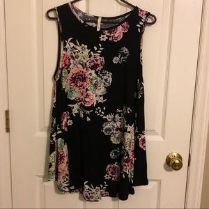Navy flowered tunic tank